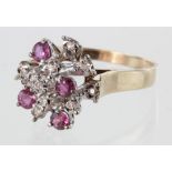 9ct Gold Ruby and Diamond Ring size W weight 4.6g