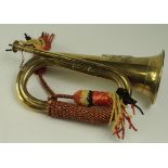 Bugle. A military brass bugle bearing the crest for Argyll and Sutherland Highlanders, length 28cm