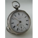 Gents silver cased open face pocket watch, "The Express English Lever" by J G Graves (hallmarked