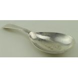 George III Silver Caddy Spoon H/M letter R weight 11.4g