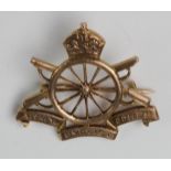 Army Cyclist Corps 9ct. Gold Sweetheart badge marked " 9c.". Weighs 3.4gms.