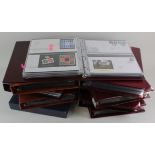 Banana box of GB FDC's in 8x Royal Mail Binders plus one special album of National Army Museum