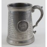 Winston Churchill English Pewter 1940 WW2 period tankard mug.