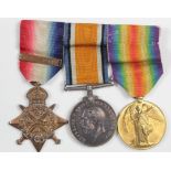 1914 trio with Aug-Nov bar to 6789 Pte A Jackson 13th Hussars. (3)