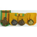Netherlands Army LS Medals bronze, silver and gold class, with WW2 Commemorative Cross, all court