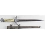 German WW2 Luftwaffe Dagger with metal scabbard. No maker mark to blade