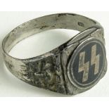 German SS Mans finger ring, silver marked ? GVF