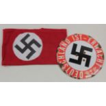 German WW2 enamelled sign with party arm band.