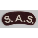Cloth Badge: 1st BELGIAN S.A.S. SQUADRON WW2 embroidered felt shoulder title badge in excellent