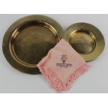 Highland Light Infantry brass dish & a Queen Mary's A.A.C. Brass dish & a Royal Artillery