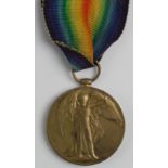 Victory Medal to 1623 Cpl. Alfred J. Davidson. 1/1 West Kent Yeo. On its original ribbon. To