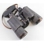 German WW2 Dienstglas 10x50 Army binoculars complete with bakelite eye cover leather straps in