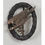 German paratroopers war badge. Maker marked.