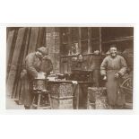 China RP postcard, "Selling Food on Street" showing close-up of street food sellers, franked British