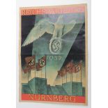 German Nurnberg Party Rally Poster 1937, GVF