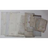 GB pre-stamp entires, noted 1741 to approx 1840, interesting postal history group (approx 35 items)