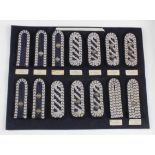 German WW2 collection of epaulets mounted on old card for display. (14)