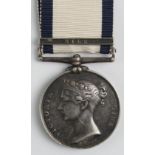 Naval General Service Medal 1847 with Nile clasp, with contemporary renaming to William Hulke.