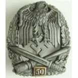 German General Assault badge with "50" Plaque. GVF