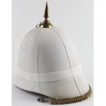 White Foreign Service cloth helmet with all fittings