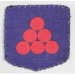 Cloth Badge: 302nd INFANTRY BRIGADE WW2 printed cloth formation sign badge in excellent worn