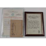 WW2 documents letters relating to the Kent Heritage Orthopaedic War emergency hospital march 1941