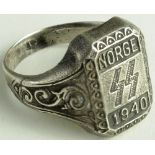 German SS Mans finger ring for the Norge campaign 1940. GVF
