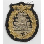 German Nazi cloth High Seas Fleet badge