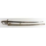 Sword Victorian Infantry 1822 pattern NCO plain blade with ordinance stamp to the top of the blade