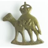 Badge a New Zealand Camel Corps scarce desert sand cast made cap badge