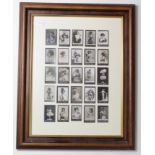 Ogdens Actresses Guinea Gold, c1900, 25 cigarette cards, displayed in a fully-glazed frame. (Buyer