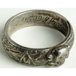 German SS Honour ring , a fine 3 piece example, inner engraved Heydrich, 21.6.39 H. Himmler, an