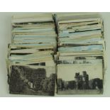 Castles, original collection of old postcards in shoebox   (approx 312 cards)