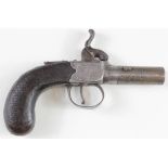 Percussion Mid 19th century box lock pocket pistol by Baker of London.