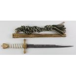 German Nazi Naval Dagger with scabbard, blade maker marked Original Eichorn Solingen.