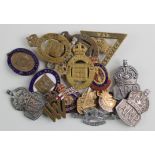 Various War Service lapel and pin badges, some silver hallmarked. (16 items)