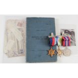 RAF Observers log book, 1939-45 star, Atlantic star, War medal with portrait photo, documents