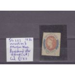 New South Wales 1856 Registered Letter stamp (6d), SG102, vermilion and Prussian blue, used cat £