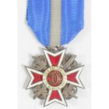 Romania Order of the Crown 1881-1932 (Military). Good enamel, GVF