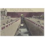 China postcard Peking city wall and post office, franked Chinese stamp with variety of 1909