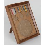 Medal Display Case: a fretwork cut out frame to house a 1914 or 1915 Trio & Plaque. Designed to be