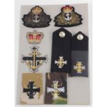 Naval Chaplains cloth badges, epaulettes, etc. (8)
