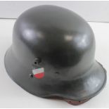 German WW1 1917 pattern helmet with WW2 army double decals as used in the late 1930s.