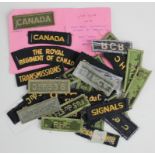 Cloth Badges: Canadian Army Post-War shoulder title badges in excellent condition. - (approx 37
