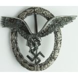 German Luftwaffe Pilots qualification badge, " A " Assman marked. GVF