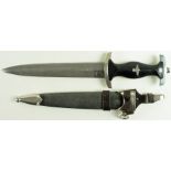 German SS Dagger with scabbard and frog, maker marked blade, M& / 36 RZM and Himmler presentation