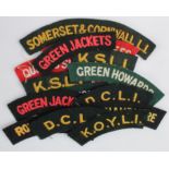 Cloth Shoulder Title Badges: British Army WW2 and later embroidered felt shoulder title badges