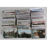 Box of old UK postcards, mostly topo, reasonable lot with several Suffolk noted. (approx 500-600