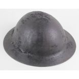 British WW1 Brodie tin helmet a scarce early raw edge example with Mk1 liner, late 1915 example. VF