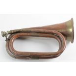 Indian Army 1941 dated Bugle, made by Nadir Ali & Co Meerut, copper & brass. VF / GVF